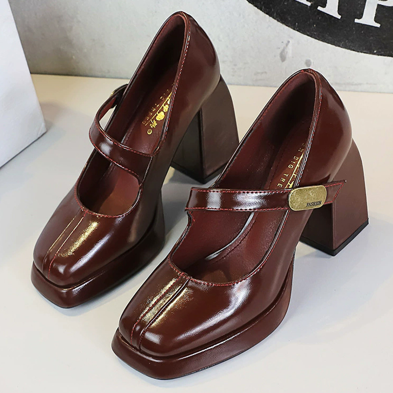 Shoe Tree - أحذية BIGTREE نسائية كلاسيكية بكعب سميك،